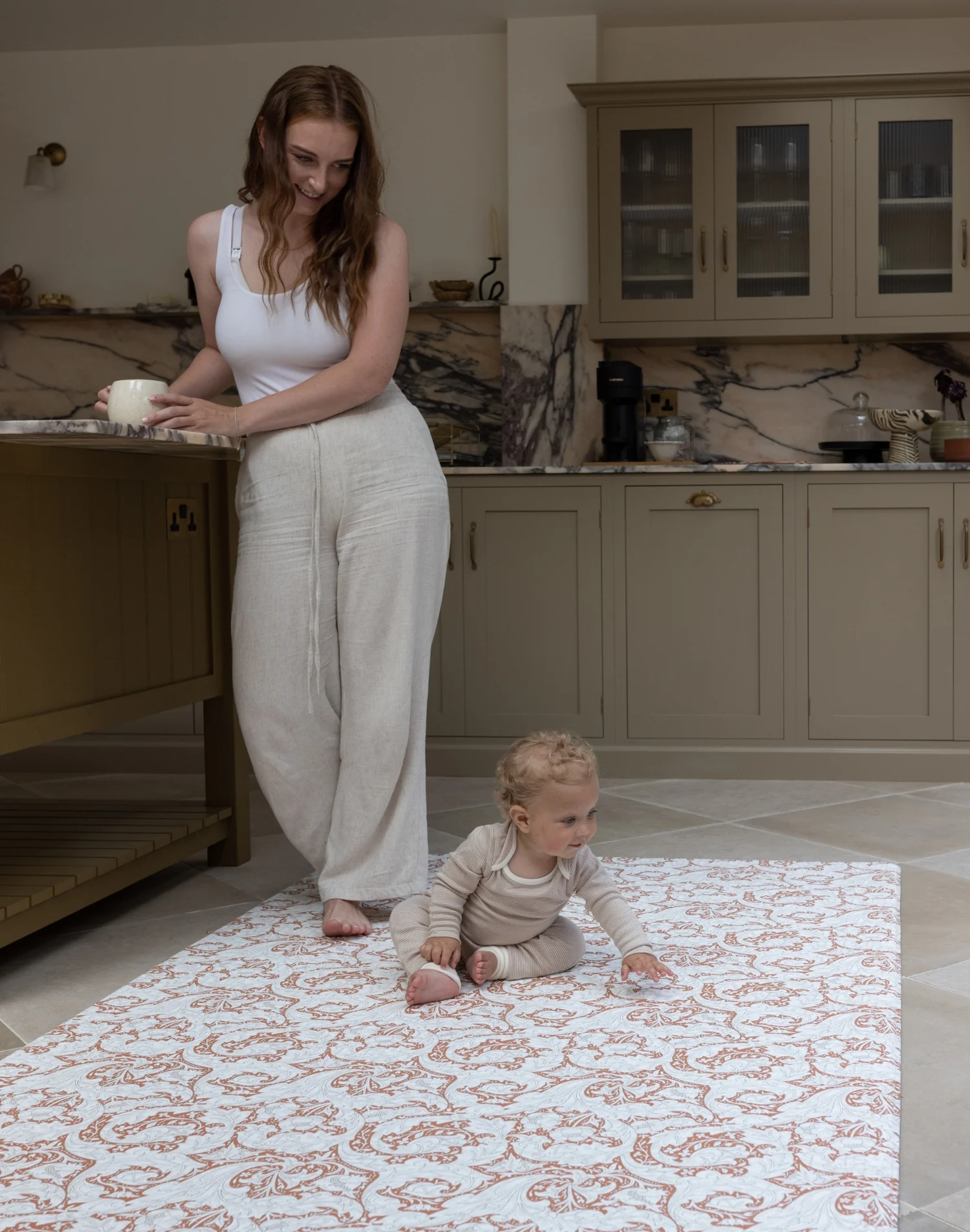 Morris & Co. The Bachelors Button Playmat Brick Dust - Image 5