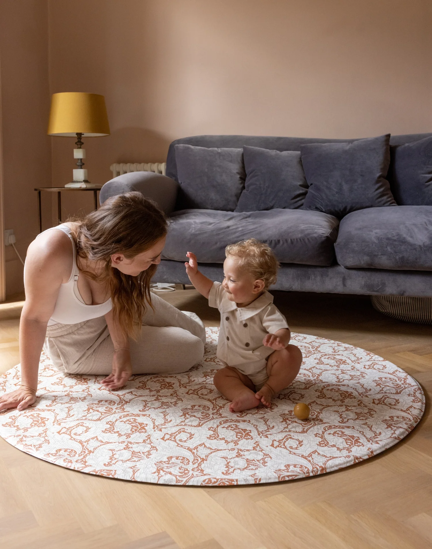 Morris & Co. The Bachelors Button Playmat Brick Dust - Image 6